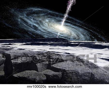 Some galaxies have powerfully active cores that emit jets of energy. View Large Illustration Stock Illustration - Some galaxies have powerfully active cores that emit jets of energy.. Fotosearch