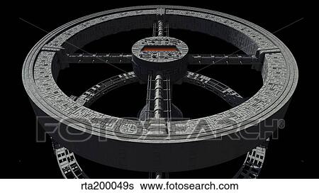 Space station from 2001: A Space Odyssey. View Large Illustration Stock Illustration - Space station from 2001: A Space Odyssey.. Fotosearch