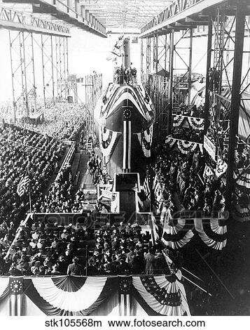 Spectators gather around the nuclear-powered submarine USS Nautilus. View Large Photo Image Picture - Spectators gather around the nuclear-powered submarine USS Nautilus.. Fotosearch