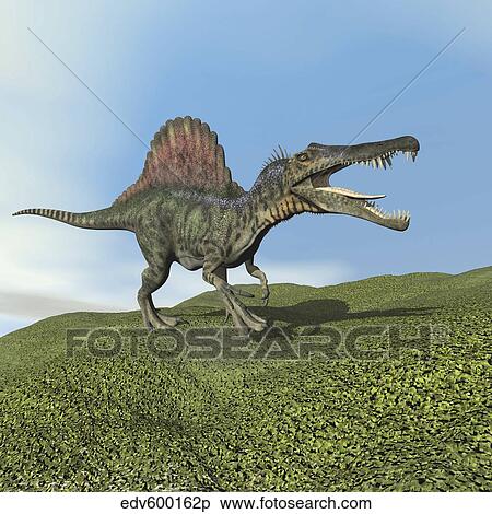 Spinosaurus dinosaur. View Large Illustration Stock Illustration - Spinosaurus dinosaur.. Fotosearch