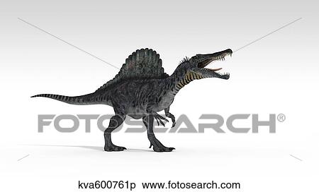 Stock Illustration - Spinosaurus dinosaur, white background.. Fotosearch
