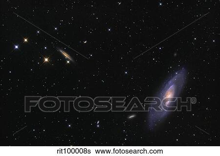 Spiral galaxy Messier 106. View Large Photo Image Stock Photograph - Spiral galaxy Messier 106.. Fotosearch