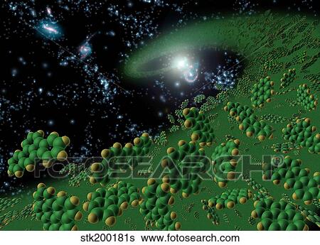 Stock Illustration - Spitzer Finds Life Components in Young Universe.. Fotosearch