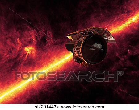 Spitzer seen against the infrared sky. View Large Illustration Stock Illustration - Spitzer seen against the infrared sky.. Fotosearch