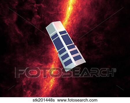 Stock Illustration - Spitzer seen against the infrared sky.. Fotosearch