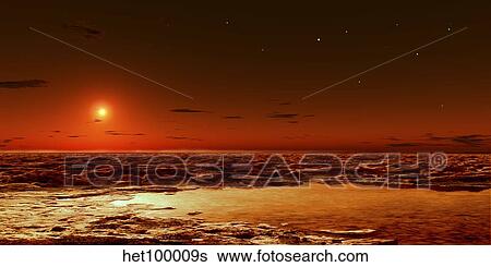Spring arrives near the Martian polar cap. View Large Illustration Stock Illustration - Spring arrives near the Martian polar cap.. Fotosearch