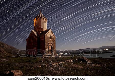 Star trails above Dzordza church, Iran. View Large Photo Image Stock Photograph - Star trails above Dzordza church, Iran.. Fotosearch