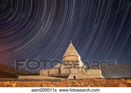 Star trails above Saint Thaddeus Monastery, Iran. View Large Photo Image Stock Photograph - Star trails above Saint Thaddeus Monastery, Iran.. Fotosearch