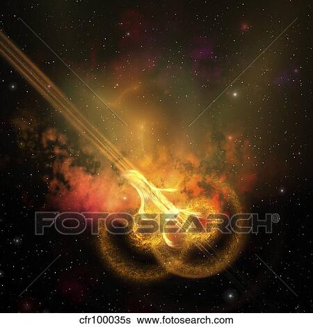 Stars and gases collide to form this spacial phenomenon. View Large Illustration Stock Illustration - Stars and gases collide to form this spacial phenomenon.. Fotosearch