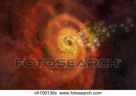 Stock Illustration - Stars and gases make up a beautiful spiral galaxy.. Fotosearch