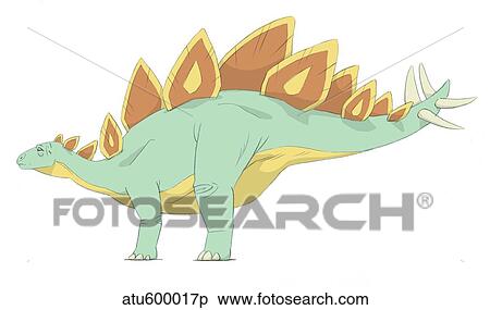 Stegosaurus pencil drawing with digital color. View Large Illustration Stock Illustration - Stegosaurus pencil drawing with digital color.. Fotosearch
