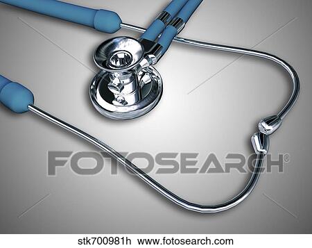 Drawing - Stethoscope illustration.. Fotosearch