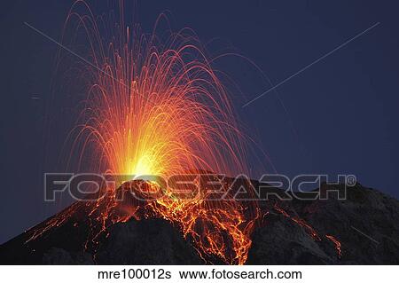 Stromboli eruption, Aeolian Islands, north of Sicily, Italy. View Large Photo Image Stock Photograph - Stromboli eruption, Aeolian Islands, north of Sicily, Italy.. Fotosearch