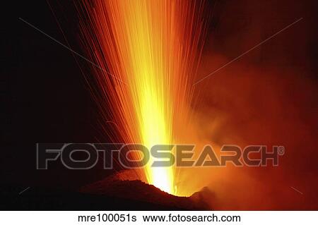 Stromboli eruption, Aeolian Islands, north of Sicily, Italy. View Large Photo Image Stock Photograph - Stromboli eruption, Aeolian Islands, north of Sicily, Italy.. Fotosearch
