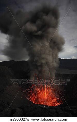Strombolian eruption of Mount Bromo volcano, Tengger Caldera, Java, Indonesia. View Large Photo Image Stock Photograph - Strombolian eruption of Mount Bromo volcano, Tengger Caldera, Java, Indonesia.. Fotosearch