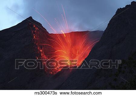 Strombolian type eruption of Batu Tara volcano, Indonesia. View Large Photo Image Stock Photograph - Strombolian type eruption of Batu Tara volcano, Indonesia.. Fotosearch
