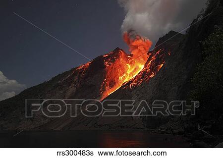 Strombolian type eruption of Batu Tara volcano, Indonesia. View Large Photo Image Stock Photograph - Strombolian type eruption of Batu Tara volcano, Indonesia.. Fotosearch