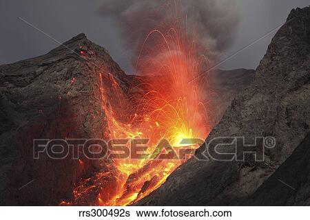 Strombolian type eruption of Batu Tara volcano, Indonesia. View Large Photo Image Stock Photograph - Strombolian type eruption of Batu Tara volcano, Indonesia.. Fotosearch