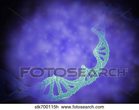 Drawing - Stylized view of strands of human DNA.. Fotosearch