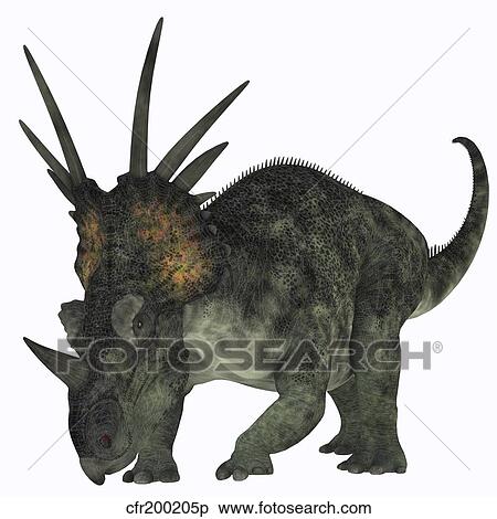 Stock Illustration - Styracosaurus, a herbivorous ceratopsian dinosaur.. Fotosearch