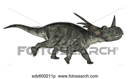 Styracosaurus dinosaur running. View Large Illustration Stock Illustration - Styracosaurus dinosaur running.. Fotosearch