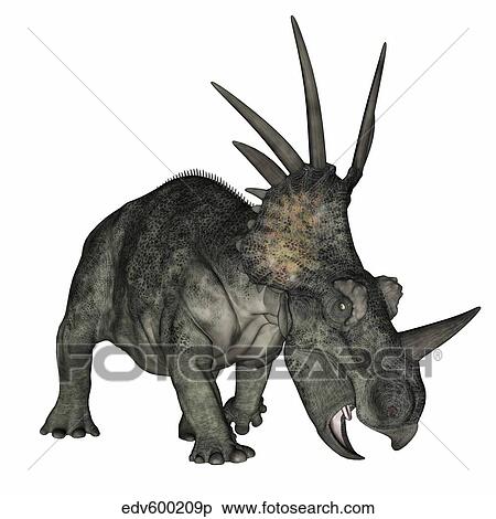 Styracosaurus dinosaur. View Large Illustration Stock Illustration - Styracosaurus dinosaur.. Fotosearch
