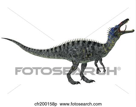 Stock Illustration - Suchomimus, a large dinosaur from the Cretaceous Period.. Fotosearch