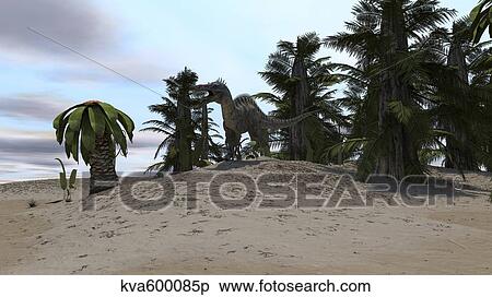 Suchomimus in a desert environment. View Large Illustration Stock Illustration - Suchomimus in a desert environment.. Fotosearch