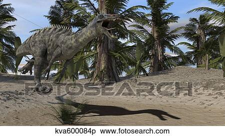 Suchomimus running after its next meal. View Large Illustration Stock Illustration - Suchomimus running after its next meal.. Fotosearch
