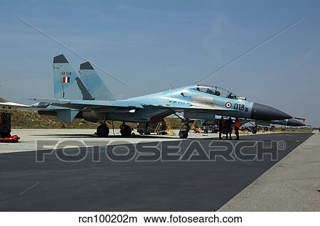 Sukhoi Su-30 aircraft from the Indian Air Force at Istres Air Base. View Large Photo Image Picture - Sukhoi Su-30 aircraft from the Indian Air Force at Istres Air Base.. Fotosearch
