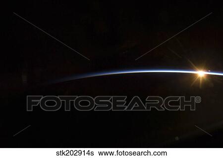 Sunrise as viewed in space. View Large Photo Image Stock Photograph - Sunrise as viewed in space.. Fotosearch