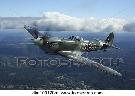 Supermarine Spitfire Mk. XVI fighter warbird of the Royal Air Force. View Large Photo Image Picture - Supermarine Spitfire Mk. XVI fighter warbird of the Royal Air Force.. Fotosearch