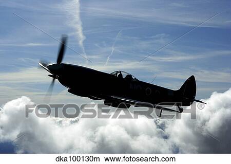 Supermarine Spitfire Mk. XVI fighter warbird of the Royal Air Force. View Large Photo Image Picture - Supermarine Spitfire Mk. XVI fighter warbird of the Royal Air Force.. Fotosearch