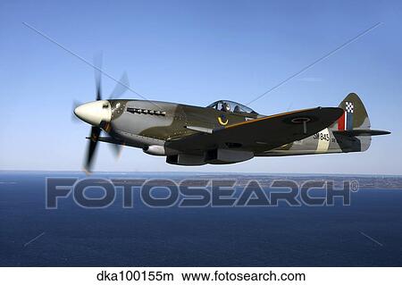 Supermarine Spitfire Mk. XVIII fighter warbird. View Large Photo Image Picture - Supermarine Spitfire Mk. XVIII fighter warbird.. Fotosearch