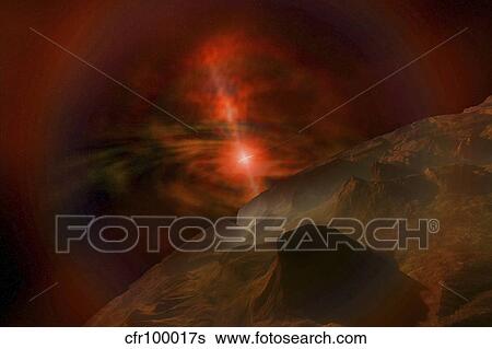 Supernova lights this alien planet. View Large Illustration Stock Illustration - Supernova lights this alien planet.. Fotosearch
