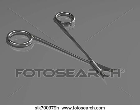 Drawing - Surgical scissors.. Fotosearch