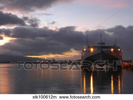 Picture - Swift High Speed Vessel 2 (HSV-2) sits moored in Pearl Harbor.. Fotosearch