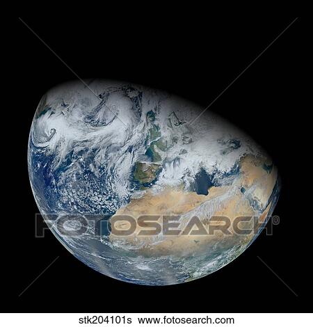 Stock Photograph - Synthesized view of Earth showing North Africa and southwestern Europe.. Fotosearch