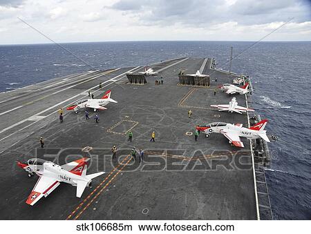 T-45C Goshawk training aircraft on the flight deck of USS Harry S. Truman. View Large Photo Image Picture - T-45C Goshawk training aircraft on the flight deck of USS Harry S. Truman.. Fotosearch