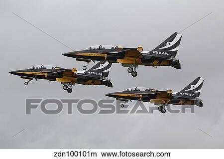 T-50 Golden Eagles from the Republic of Korea Air Force Aerobatic Team. View Large Photo Image Picture - T-50 Golden Eagles from the Republic of Korea Air Force Aerobatic Team.. Fotosearch