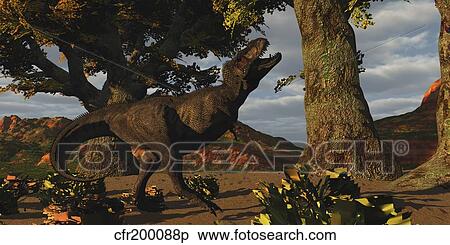 Stock Illustration - T-Rex bellows in frustration.. Fotosearch