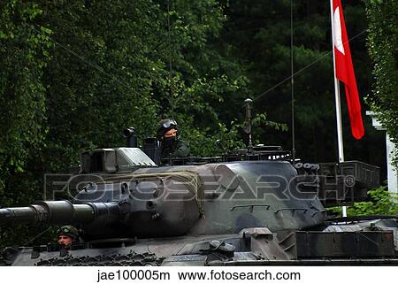 Picture - Tank commander of a Leopard 1A5 MBT of the Belgian Army.. Fotosearch