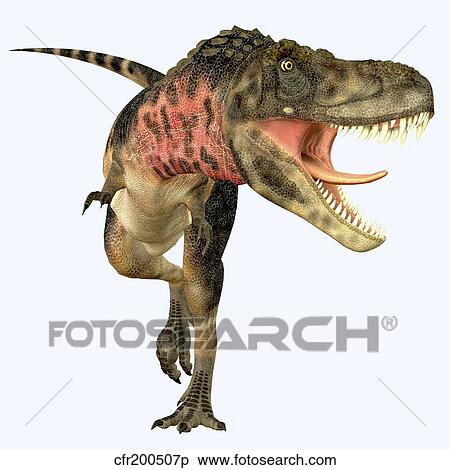Tarbosaurus dinosaur roaring, front view. View Large Illustration Stock Illustration - Tarbosaurus dinosaur roaring, front view.. Fotosearch