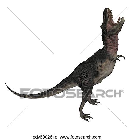 Tarbosaurus dinosaur roaring, white background. View Large Illustration Stock Illustration - Tarbosaurus dinosaur roaring, white background.. Fotosearch