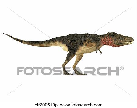 Tarbosaurus dinosaur, side view. View Large Illustration Stock Illustration - Tarbosaurus dinosaur, side view.. Fotosearch