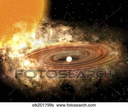 The accretion disk around the binary star system WZ Sge. View Large Illustration Stock Illustration - The accretion disk around the binary star system WZ Sge.. Fotosearch