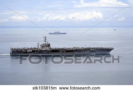 Picture - The aircraft carrier USS George Washington underway in the Yellow Sea.. Fotosearch