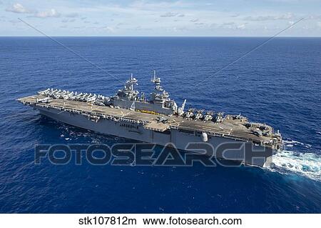 The amphibious assault ship USS Boxer transits the Pacific Ocean. View Large Photo Image Picture - The amphibious assault ship USS Boxer transits the Pacific Ocean.. Fotosearch
