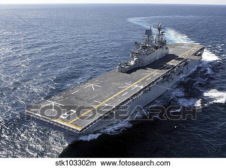 The amphibious assault ship USS Makin Island in the Gulf of Mexico. View Large Photo Image Picture - The amphibious assault ship USS Makin Island in the Gulf of Mexico.. Fotosearch