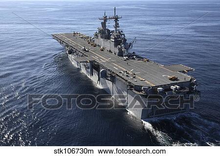 The amphibious assault ship USS Kearsarge transits the Atlantic Ocean. View Large Photo Image Picture - The amphibious assault ship USS Kearsarge transits the Atlantic Ocean.. Fotosearch